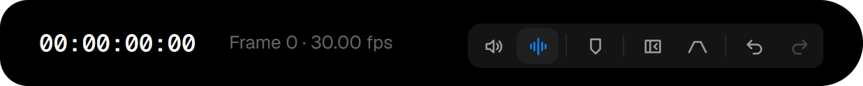 The Timeline Bar with the timecode and its editing tools